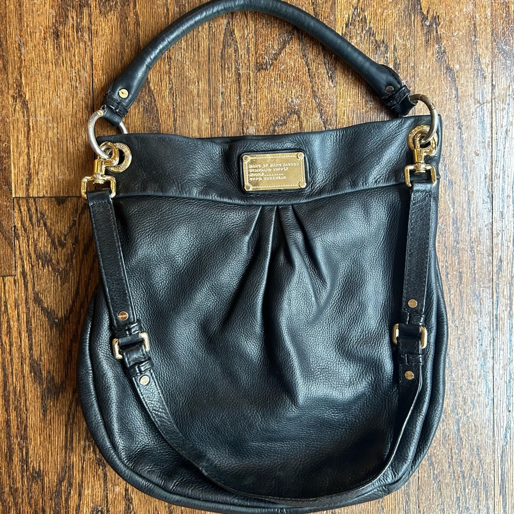 Marc By Marc Jacobs Black Leather Bag with Gold Accents